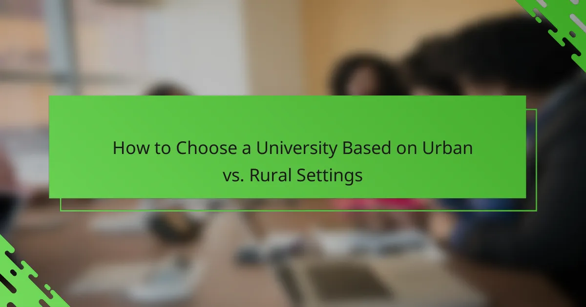 How to Choose a University Based on Urban vs. Rural Settings