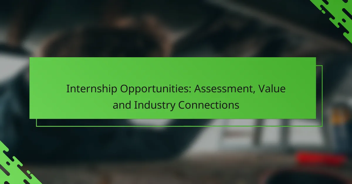 Internship Opportunities: Assessment, Value and Industry Connections