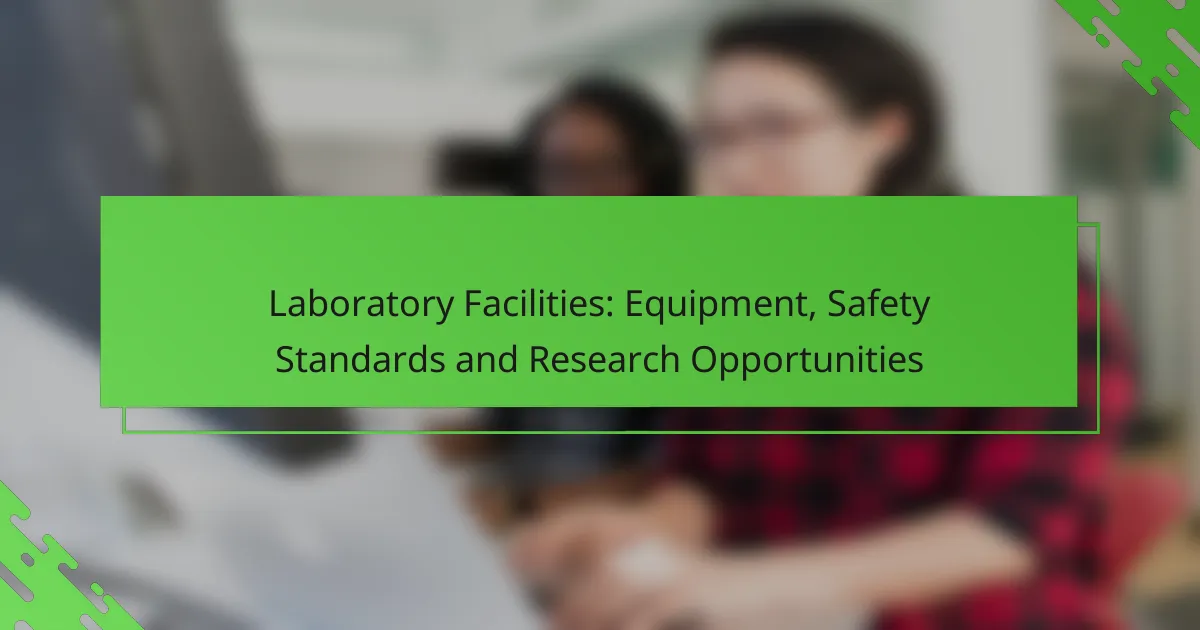 Laboratory Facilities: Equipment, Safety Standards and Research Opportunities