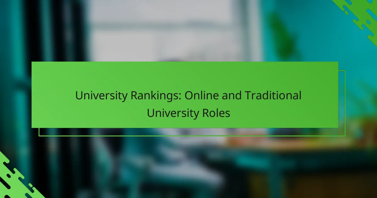 University Rankings: Online and Traditional University Roles