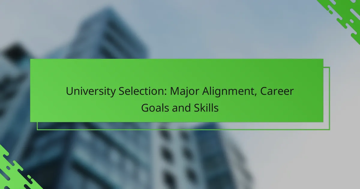 University Selection: Major Alignment, Career Goals and Skills