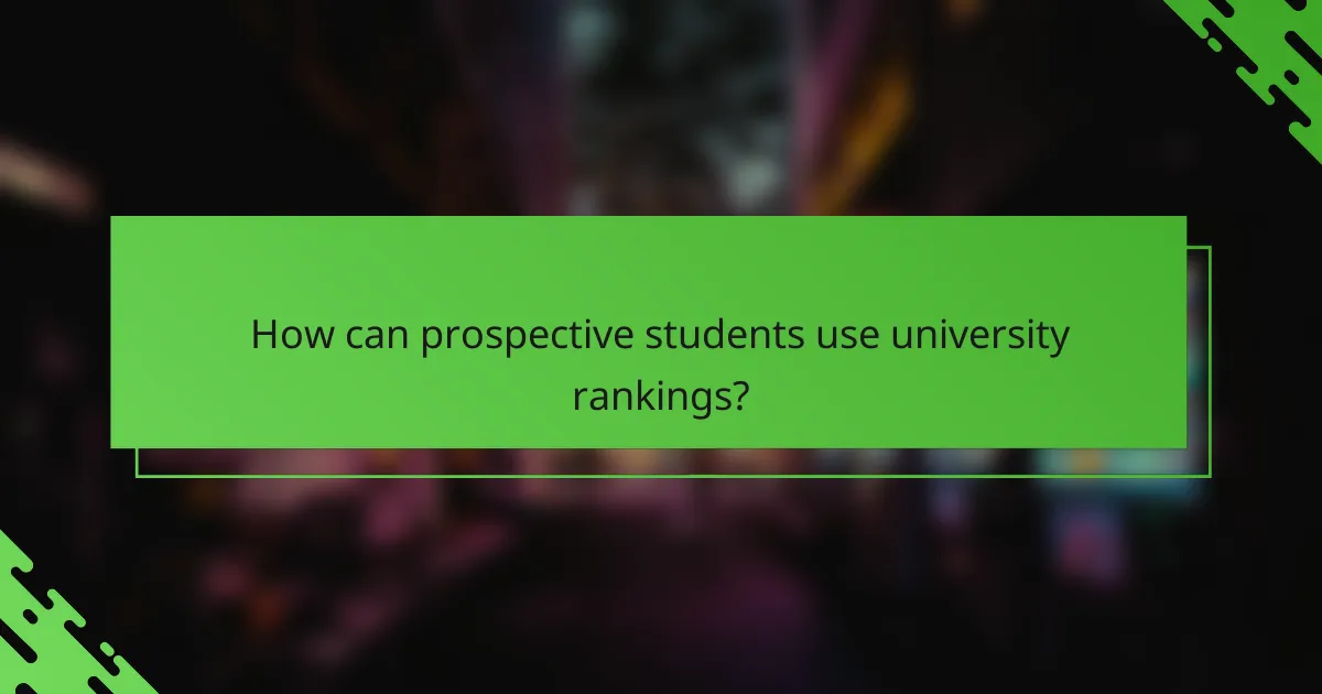 How can prospective students use university rankings?