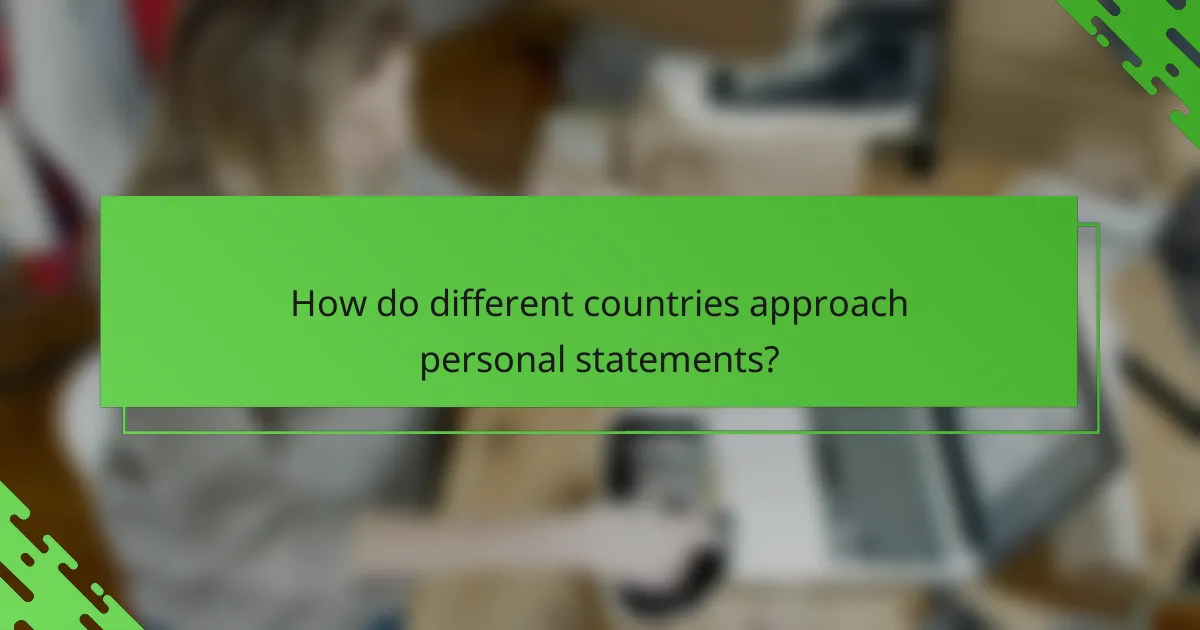 How do different countries approach personal statements?
