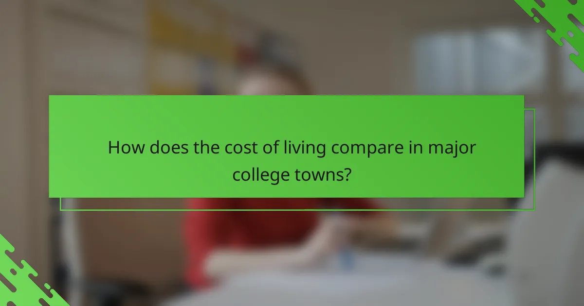 How does the cost of living compare in major college towns?