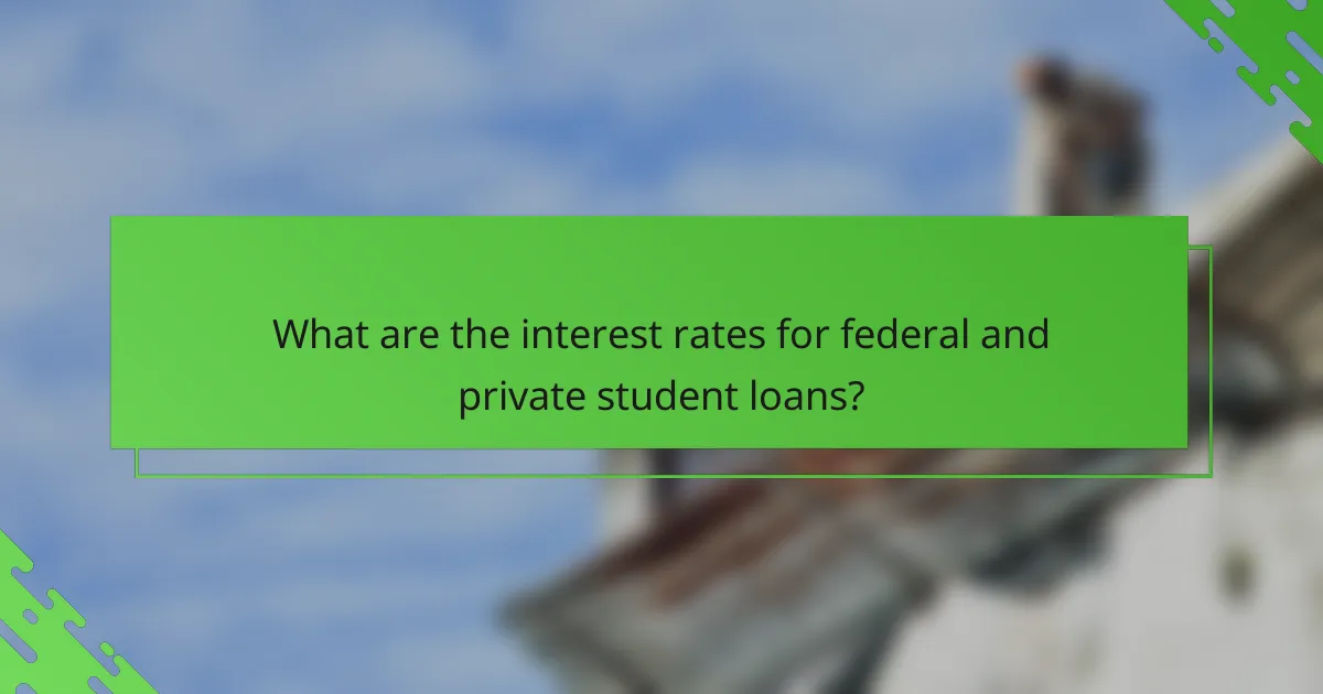 What are the interest rates for federal and private student loans?