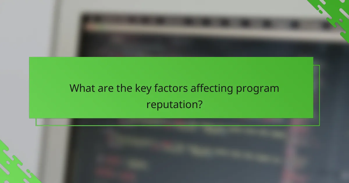 What are the key factors affecting program reputation?