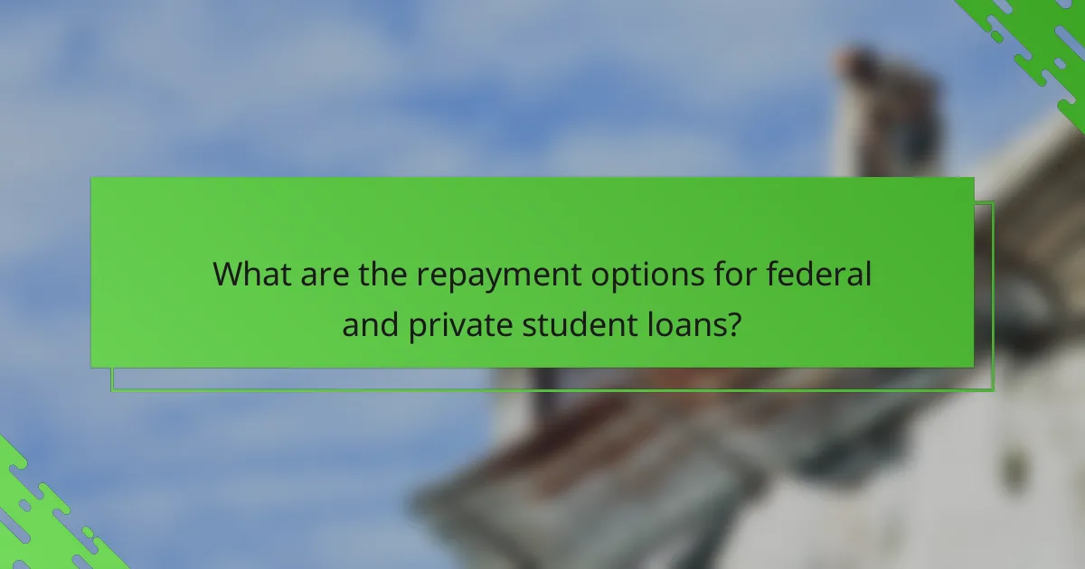 What are the repayment options for federal and private student loans?