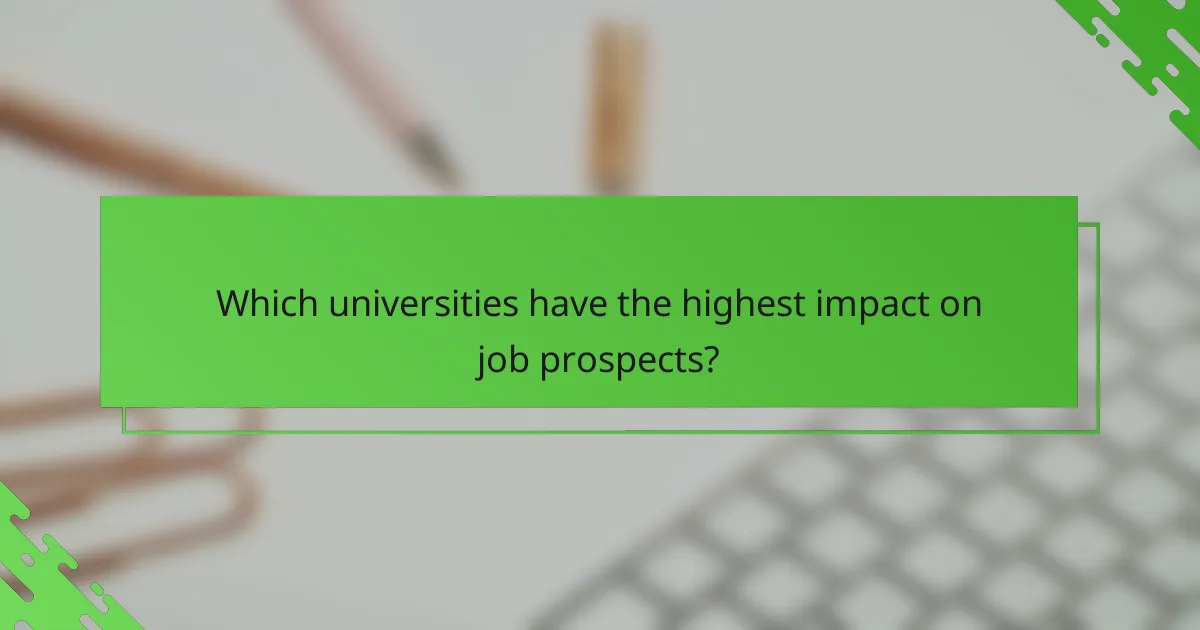 Which universities have the highest impact on job prospects?